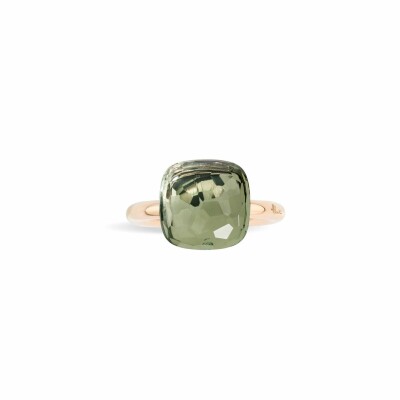 Bague Pomellato Nudo Maxi en or rose, or blanc et prasiolite