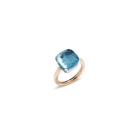 Pomellato Nudo Maxi ring, rose gold, white gold and topaz