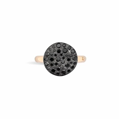 Bague Pomellato Sabbia en or rose et diamants noirs