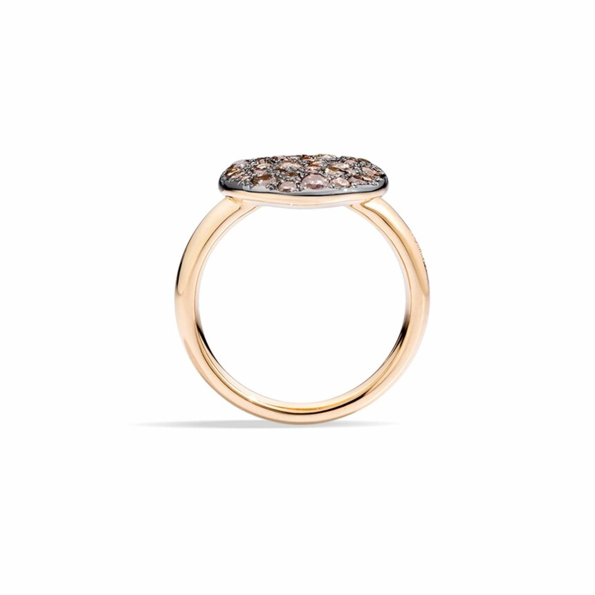 Bague Pomellato Sabbia en or rose et diamants bruns