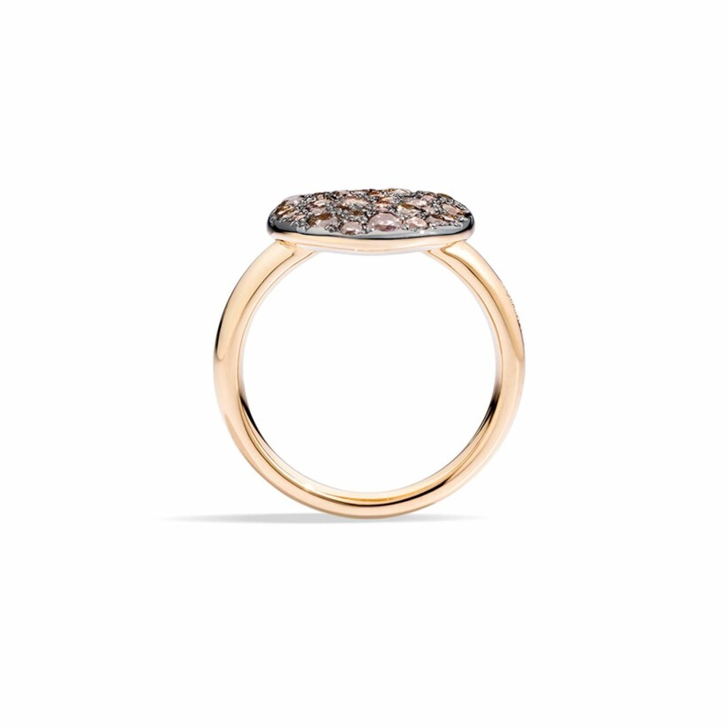 Pomellato Sabbia ring, rose gold, brown diamonds