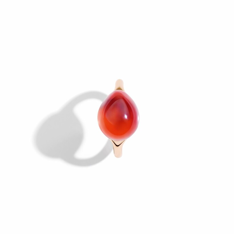 Bague Pomellato Rouge Passion en or rose et saphir orange synthétique