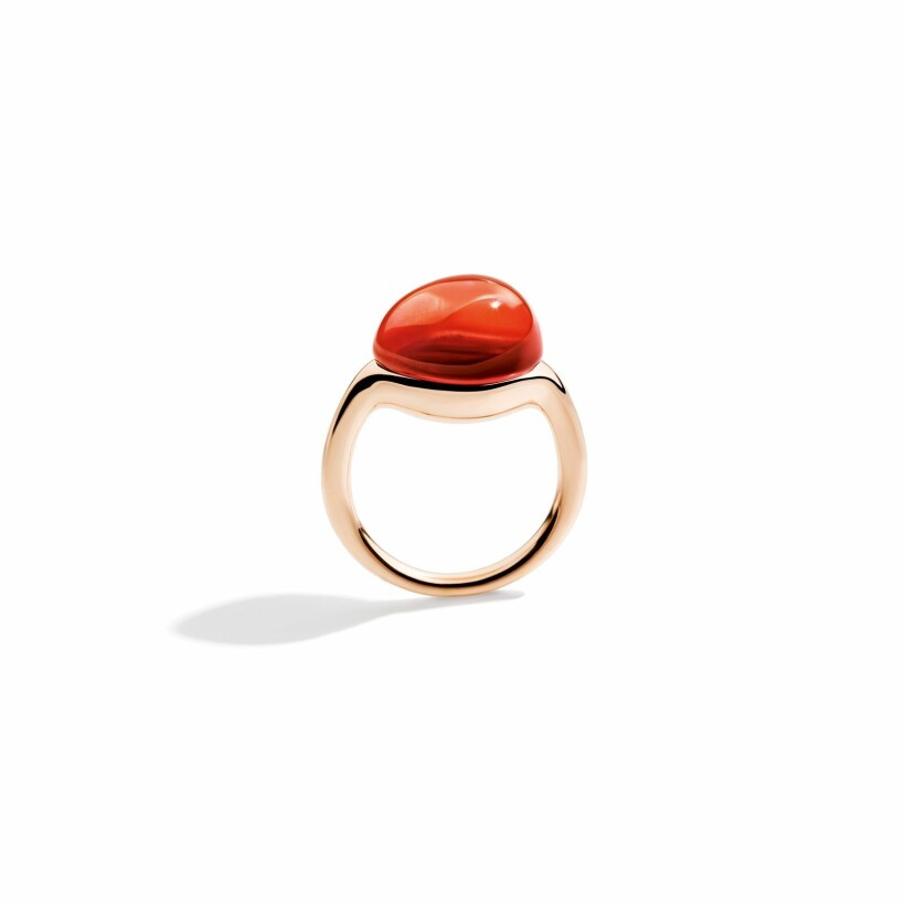 Bague Pomellato Rouge Passion en or rose et saphir orange synthétique