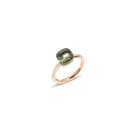 Pomellato Nudo Petit ring, rose gold, white gold and prasiolite