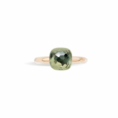 Pomellato Nudo Petit ring, rose gold, white gold and prasiolite