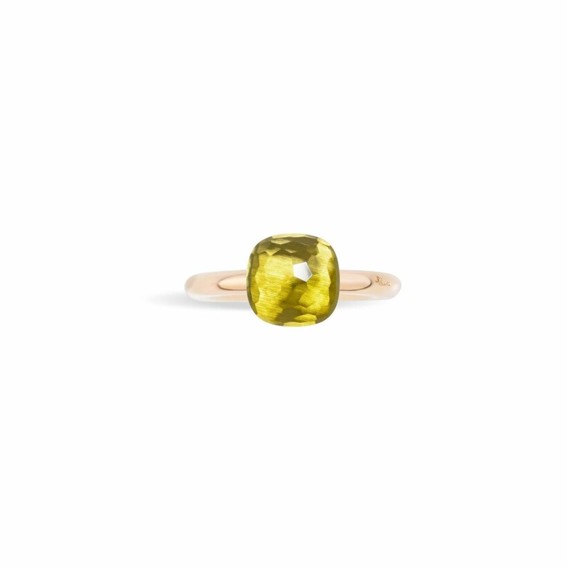 Pomellato Nudo small size ring, rose gold, white gold and quartz