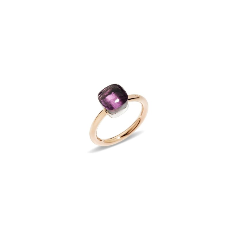 Pomellato Nudo Small Size ring, rose gold, white gold and amethyst