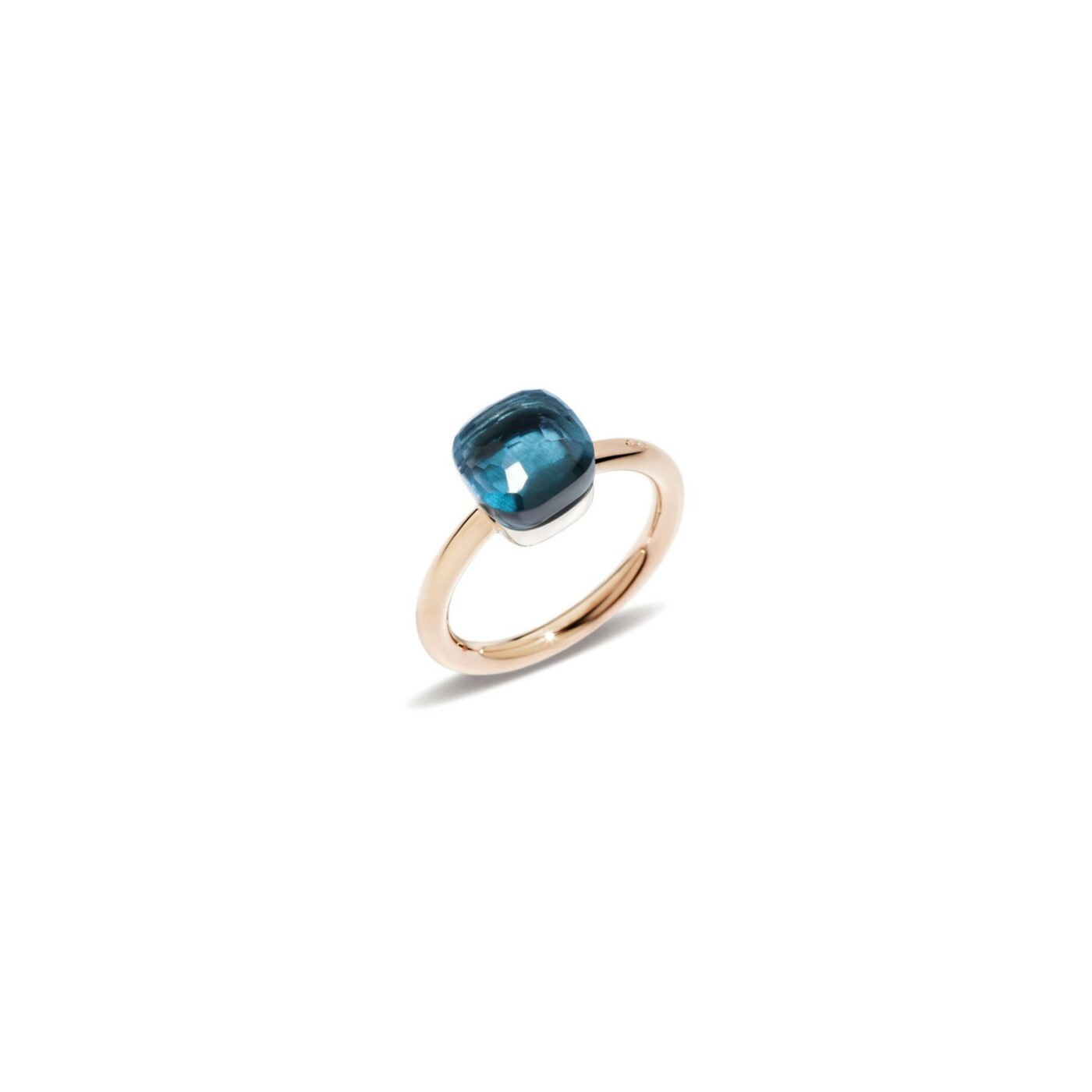 Bague Pomellato Nudo en or rose, or blanc et topaze Blue London