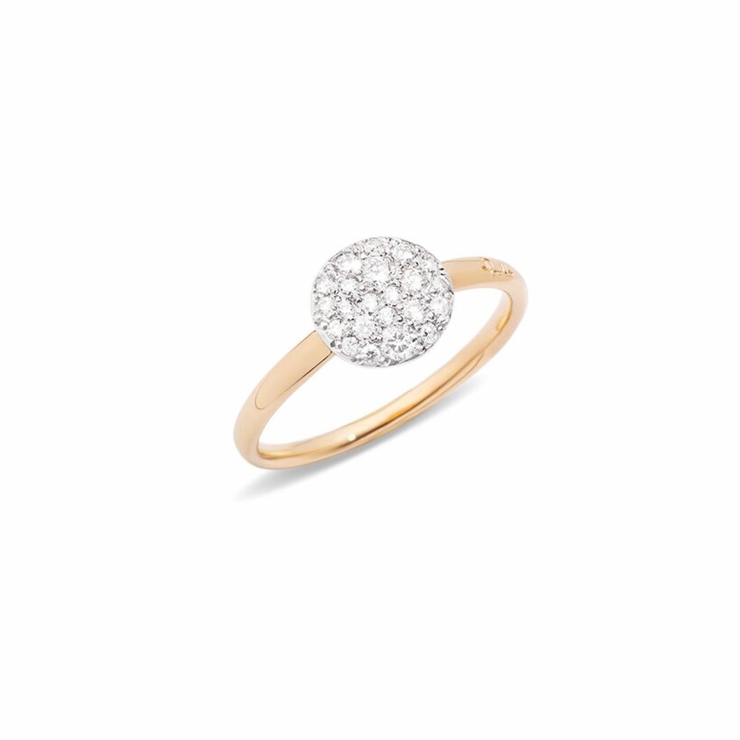 Pomellato Sabbia ring, small size ring, rose gold and diamonds