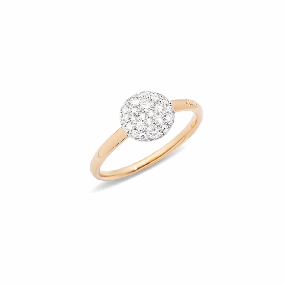 Bague Pomellato Sabbia petit modèle en or rose et Diamants