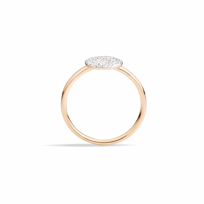 Pomellato Sabbia ring, small size ring, rose gold and diamonds