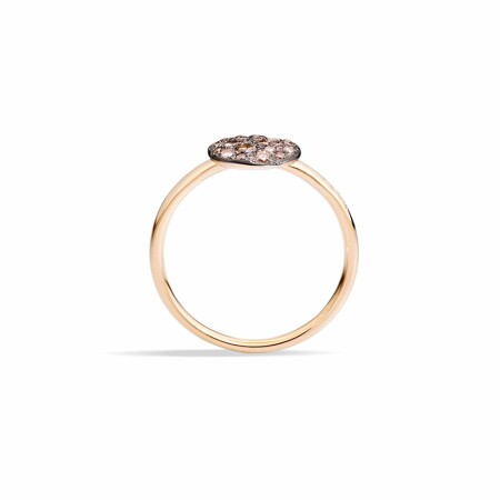 Bague Pomellato Sabbia petit modèle en or rose et diamants brun