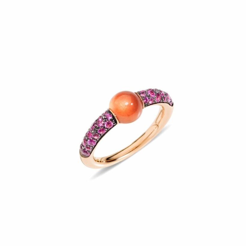 Pomellato M'ama non M'ama ring, rose gold, hessonite and pink sapphires