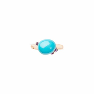 Bague Pomellato Capri en Or rose, céramique turquoise et Améthyste