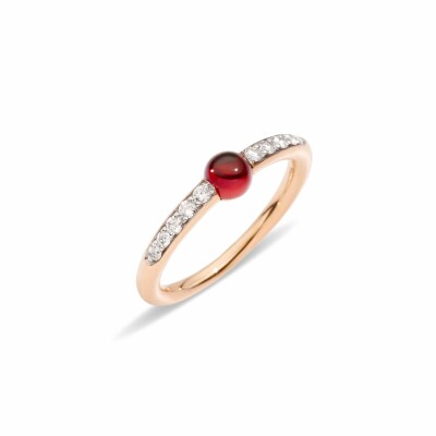 Bague Pomellato M'ama non m'ama en or rose, grenat et diamants