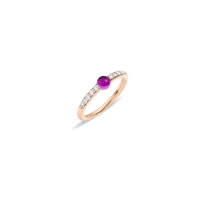 Bague Pomellato M'ama Non M'ama en or rose, améthyste et diamants