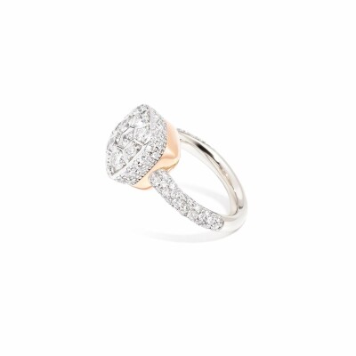 Bague Pomellato Nudo Maxi en or blanc, or rose et diamants