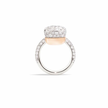 Pomellato Nudo Maxi ring, white gold, pink gold, diamonds