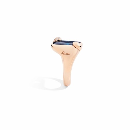 Bague Pomellato Ritratto en or rose, topaze bleue london et diamants