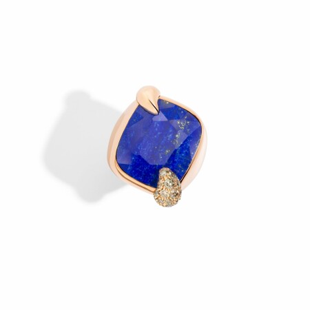 Bague Pomellato Ritratto en or rose, lapis lazuli et diamants bruns