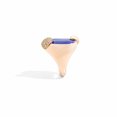 Bague Pomellato Ritratto en or rose, lapis lazuli et diamants bruns