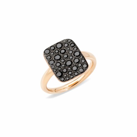 Bague Pomellato Sabbia en or rose et diamants noirs