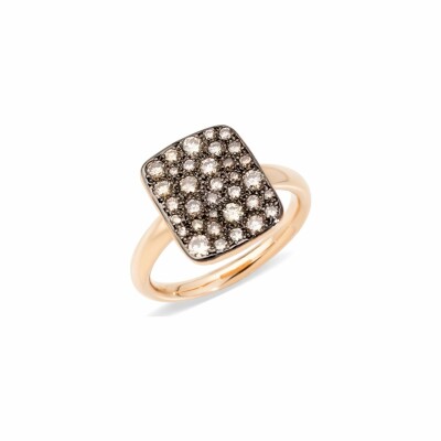 Bague Pomellato Sabbia en or rose et diamants bruns