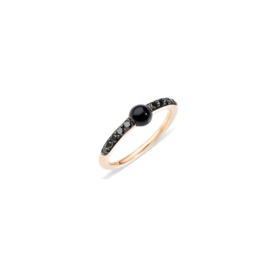 Bague Pomellato M'ama Non M'ama en or rose, onyx et diamants noirs