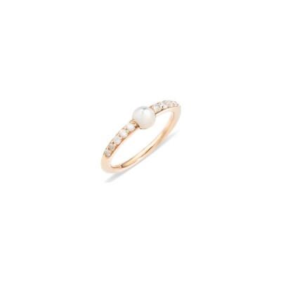 Bague Pomellato M'ama Non M'ama en or rose, perle nacrée et diamants icy