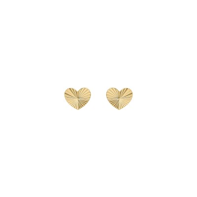 Boucles d'oreilles cœur en or jaune