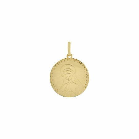 Médaille vierge en prière en or jaune