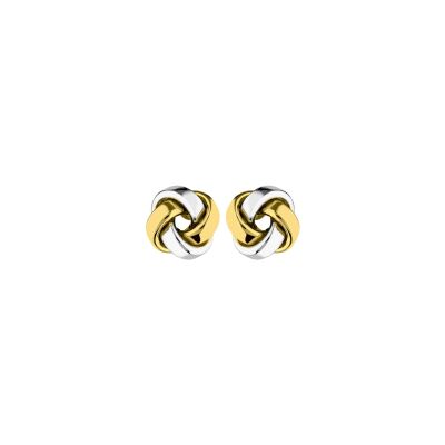 Boucles d'oreilles nœud en or jaune et or blanc