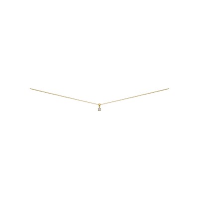 Collier en or jaune et diamant, 45cm