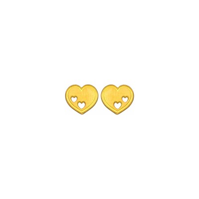 Boucles d'oreilles cœurs en or jaune