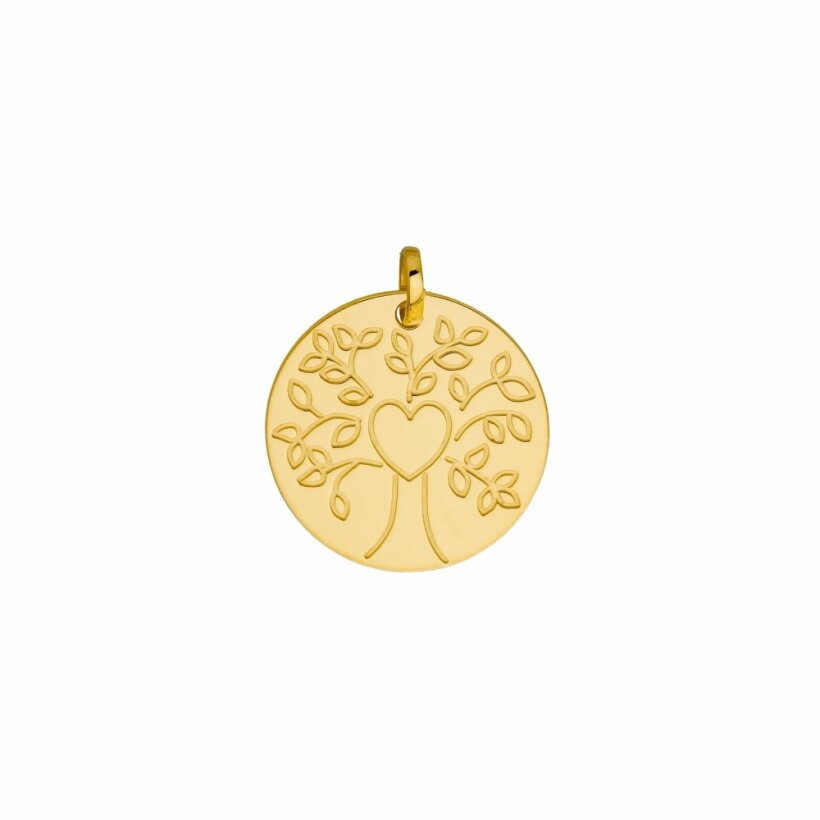 Médaille arbre de vie cœur en or jaune