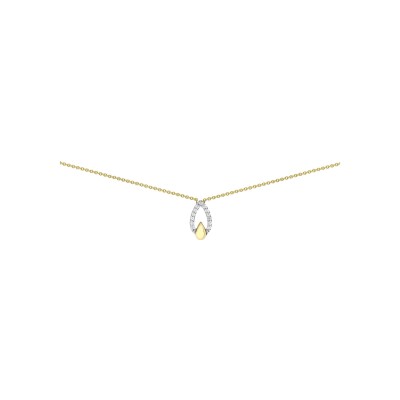 Collier en or jaune et oxyde de zirconium, 45cm