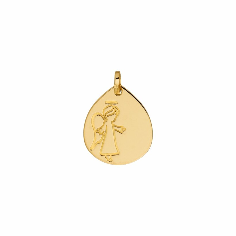 Médaille ange auréole en or jaune