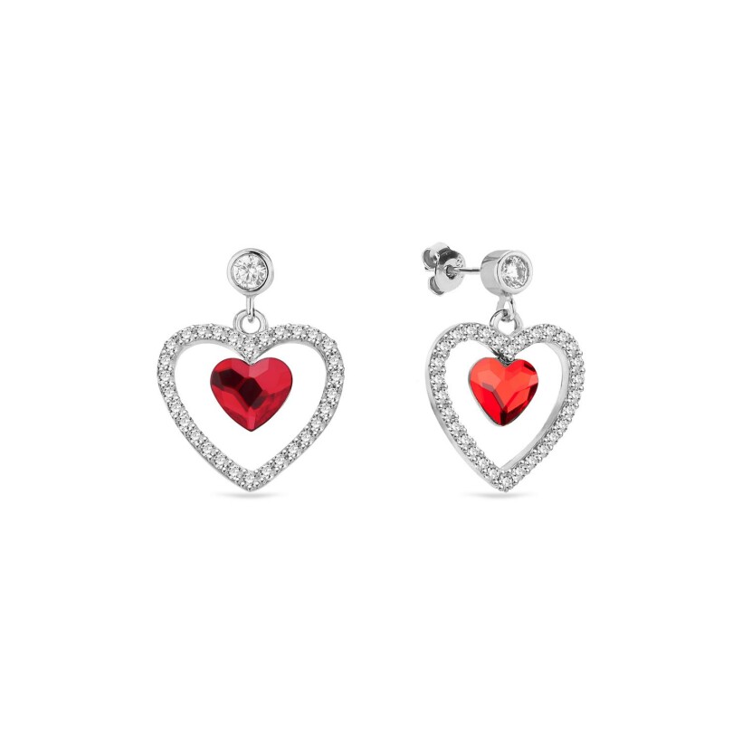 Boucles d’oreilles Spark Amour en argent et cristaux