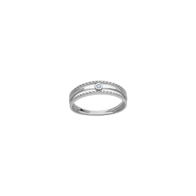 Bague en or blanc et diamant