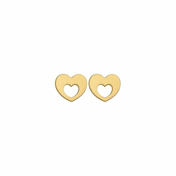 Boucles d'oreilles cœurs ajourés en or jaune