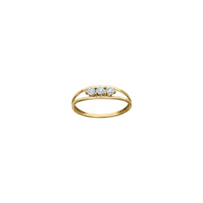 Bague en or jaune et diamant
