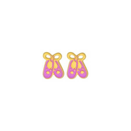 Boucles d'oreilles en or jaune et email