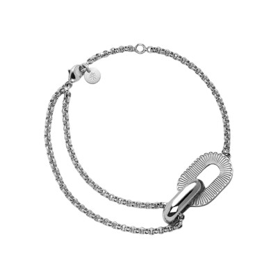 Bracelet Arthus Bertrand Ruban sur chaîne Jaseron en argent poli