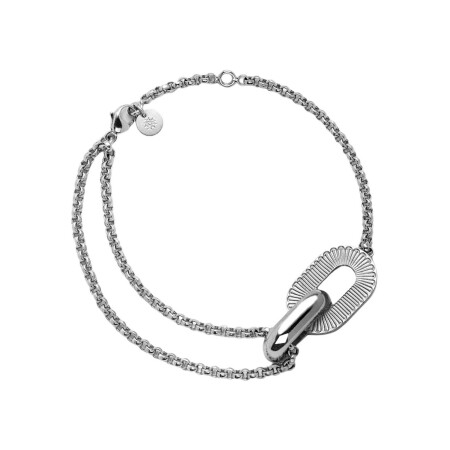 Bracelet Arthus Bertrand Ruban sur chaîne Jaseron en argent poli