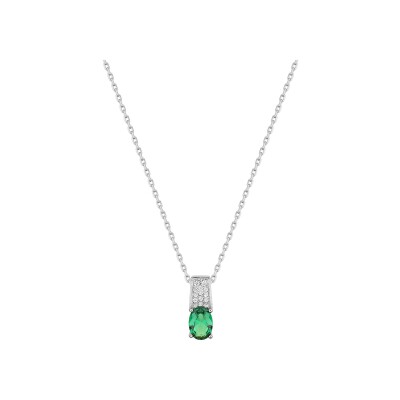 Collier en argent rhodié et oxyde de zirconium