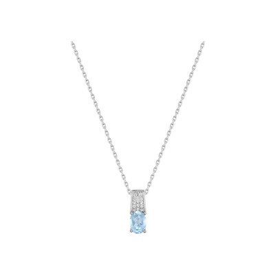 Collier en argent rhodié et oxyde de zirconium