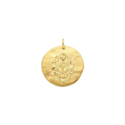 Médaille Arthus Bertrand Serrure en vermeil sablé, 25 mm