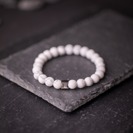 Bracelet Gemini Classics en acier et Howlite