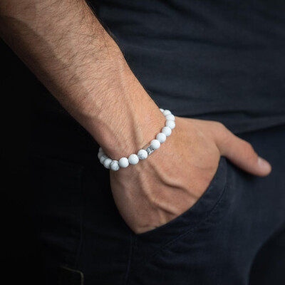 Bracelet Gemini Classics en acier et Howlite