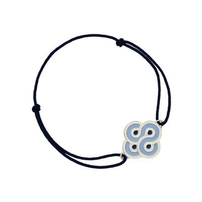Bracelet sur cordon Arthus Bertrand Enlacé Bleu en argent